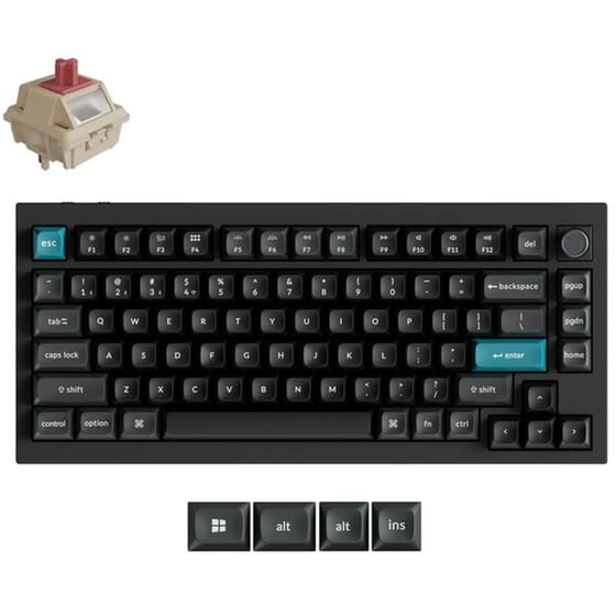 Keychron Q1 Ultra 8K Q1U-M1 Ασύρματο Gaming Μηχανικό Πληκτρολόγιο 75% με Red διακόπτες και RGB φωτισμό - Μαύρο (US) image 0