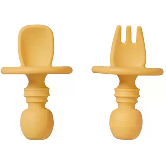 Σετ Κουτάλι + Πιρούνι Saro Anti-choking Ochre - 2 Τμχ image 0