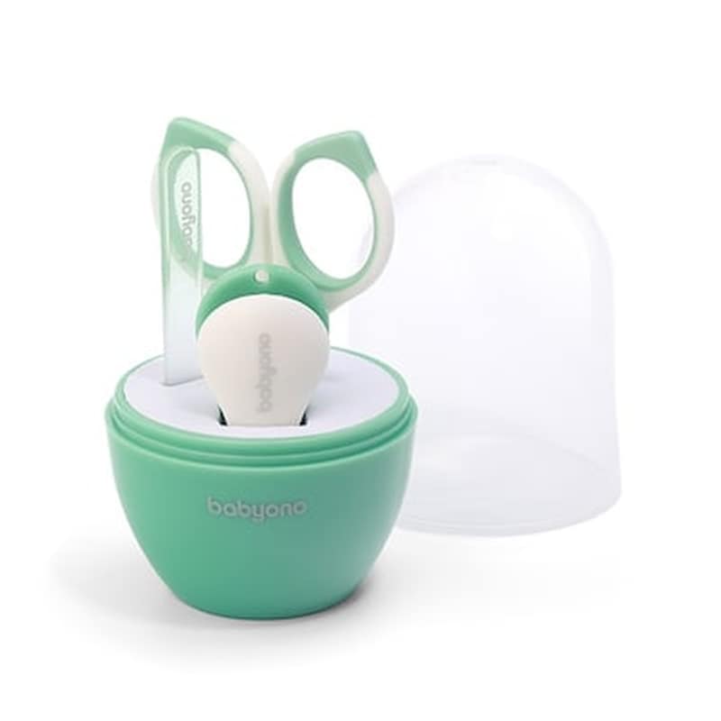 BABYONO Babyono Nail Care Set, Σετ Περιποίησης Νυχιών Για Το Μωρό, Χρώμα Μέντα 398, 1σετ