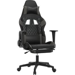 Καρέκλα Gaming VIDAXL 3143768 με Υποπόδιο από Τεχνητό Δέρμα - Μαύρο