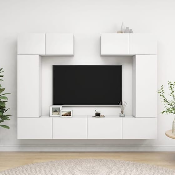 Έπιπλα Τηλεόρασης Vidaxl Μοριοσανίδα 6 Τμχ 30.5x30x60 cm - Λευκό image 0