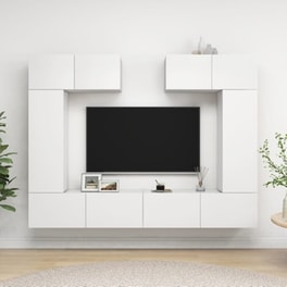 Έπιπλα Τηλεόρασης Vidaxl Μοριοσανίδα 6 Τμχ 30.5x30x60 cm - Λευκό