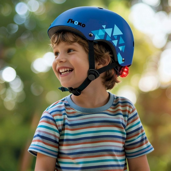 Παιδικό Κράνος Shoko με Φως Ocean Blue Medium (51-54 cm) - Μπλε με Σχέδιο image 5