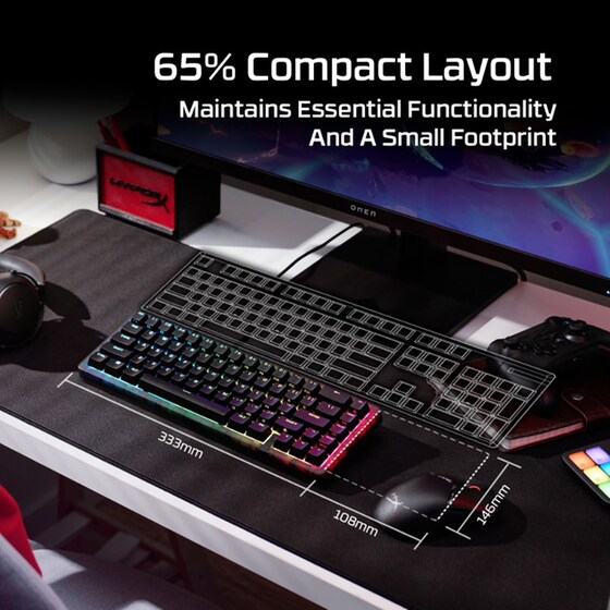 HyperX Origins 2 65 Gaming Πληκτρολόγιο - Black image 11