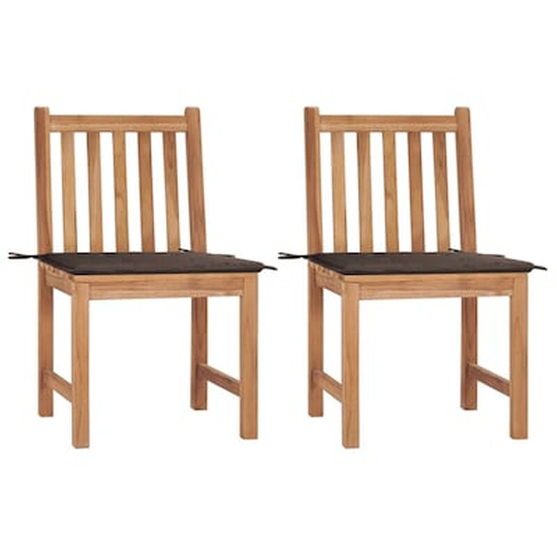 Vidaxl Καρέκλες Κήπου 2 Τεμ. Από Μασίφ Ξύλο Teak Με Μαξιλάρια