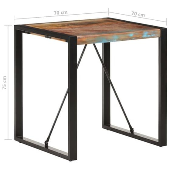Τραπέζι Vidaxl από Μασίφ Ανακυκλωμένο Ξύλο 70x70x75 cm - Πολύχρωμο image 5