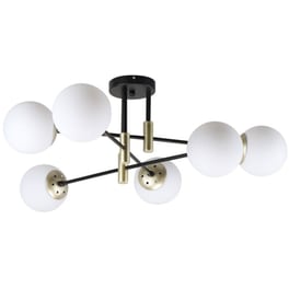 Φωτιστικό Οροφής Πολύφωτο Homelighting Cross 77-8180 Γυάλινο/Μεταλλικό - Μαύρο/Λευκό