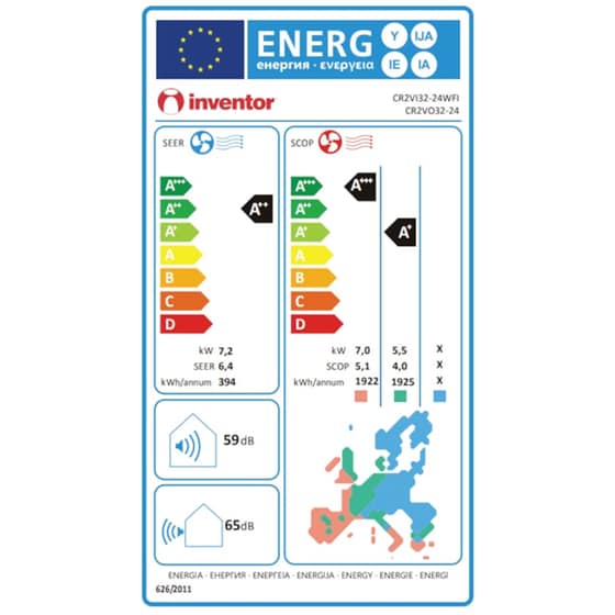 INVENTOR Corona CR2VI-24WFIB/CR2VO-24B Κλιματιστικό Inverter 24.000 BTU A++/A+++ με Ιονιστή και WiFi image 8