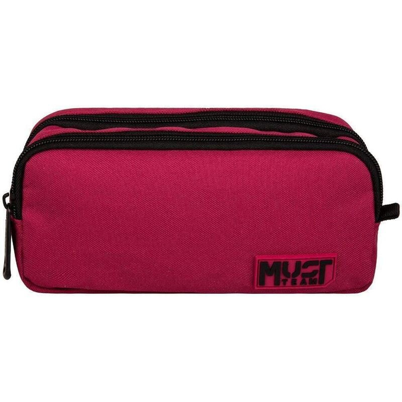 Κασετίνα Βαρελάκι Must Team Monochrome Μπορντό με Μαύρο