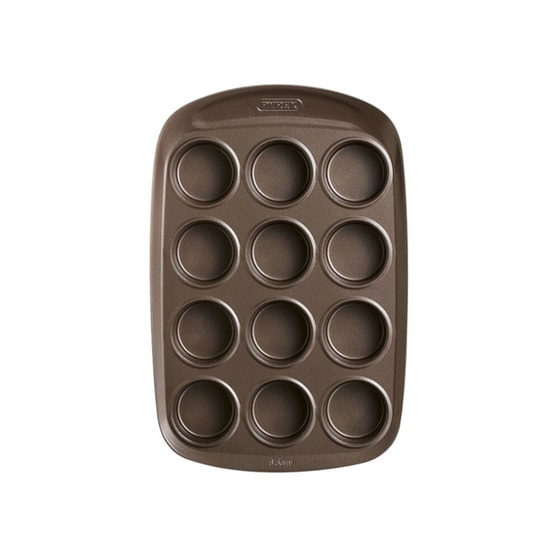 Φόρμα Ζαχαροπλαστικής Asimetria Pyrex 12 Muffin Cupcakes Ανοξείδωτο Ατσάλι - Kαφέ image 0