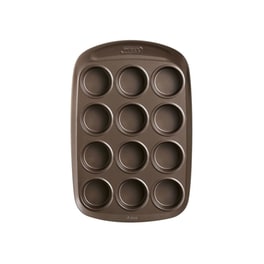 Φόρμα Ζαχαροπλαστικής Asimetria Pyrex 12 Muffin Cupcakes Ανοξείδωτο Ατσάλι - Kαφέ