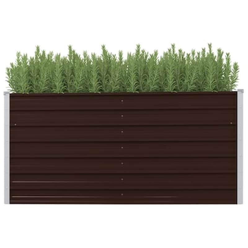 VIDAXL Vidaxl Ζαρντινιέρα Κήπου Καφέ 160 X 40 X 77 Εκ. Γαλβανισμένος Χάλυβας