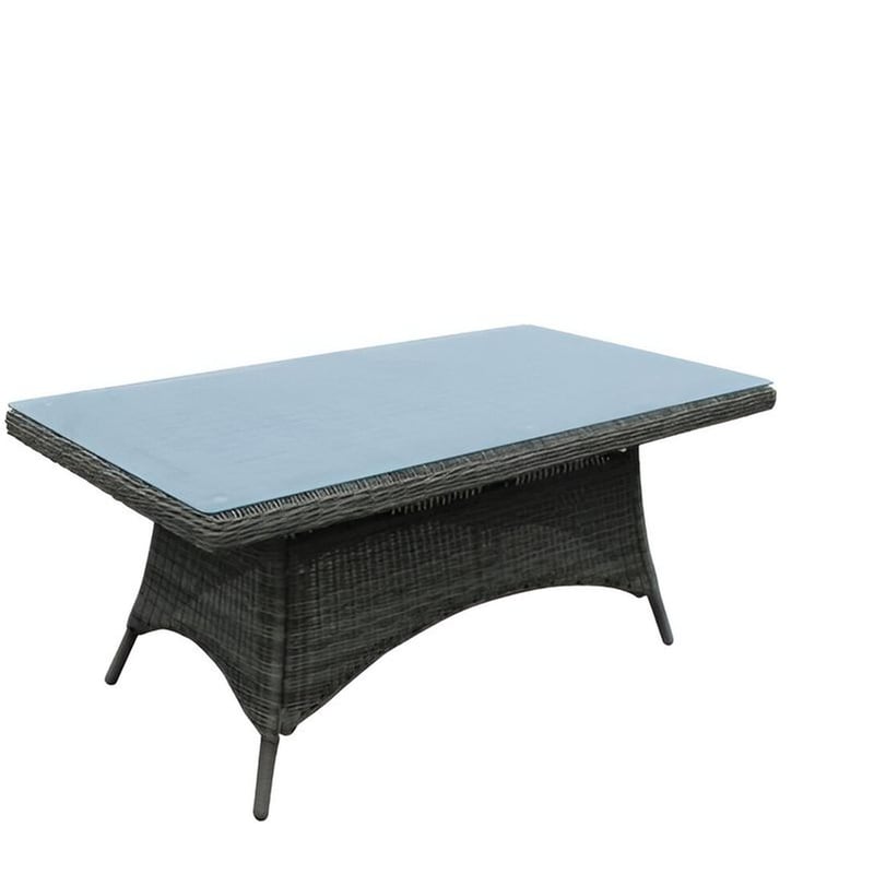 WOODWELL Τραπεζαρία Εξωτερικού Χώρου Woodwell c9740 από Γυαλί/Αλουμίνιο 180x90x75 cm - Γκρι/Καφέ