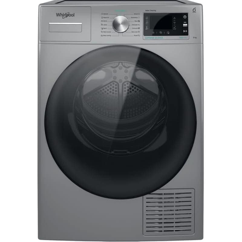WHIRLPOOL W7 D93SB EE 9 kg με Αντλία Θερμότητας Ασημί Στεγνωτήριο Ρούχων WHIRLPOOL
