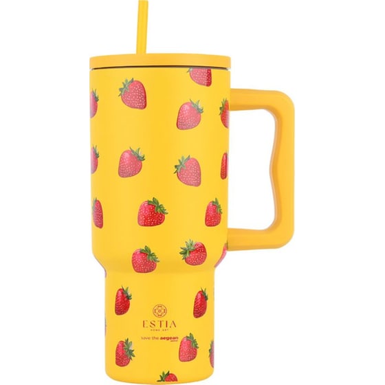 Θερμός Handled Tumbler ESTIA  Straw Tumbler XL Save the Aegean Berry Bright 900ml image 0