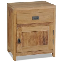 Κομοδίνο Vidaxl Από Μασίφ Ξύλο Teak 40x30x50 cm - Φυσικό