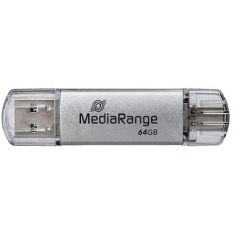 MediaRange 64GB USB 3.0 Stick με σύνδεση USB-A USB-C Ασημί