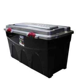 Bama Italy Κουτί Αποθήκευσης 80x40x45cm 85lt Πλαστικό Με Κλιπς Και 4 Ρόδες Μαύρο-ασημί Iperbox