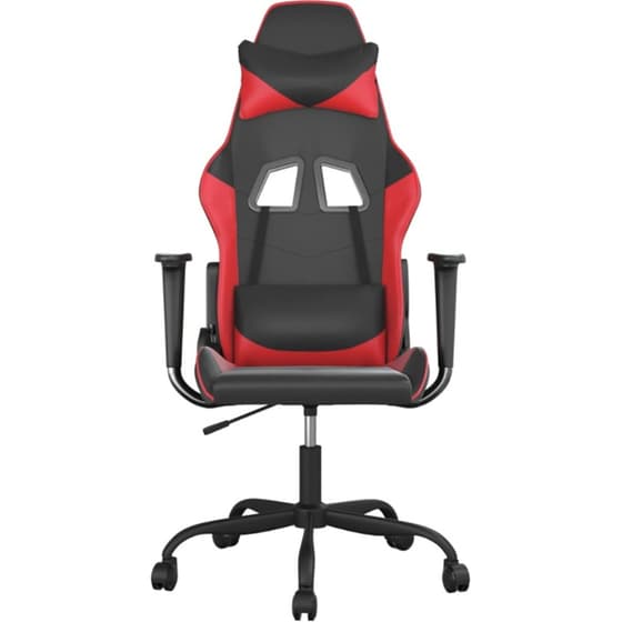 Καρέκλα Gaming VIDAXL 345400 με Ρυθμιζόμενα Μπράτσα από Τεχνητό Δέρμα - Μαύρο / Κόκκινο image 1