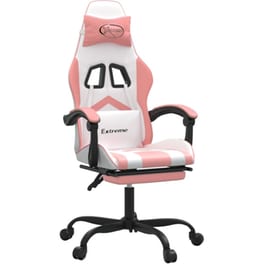 Καρέκλα Gaming VIDAXL 3143911 με Υποπόδιο από Τεχνητό Δέρμα - Λευκό