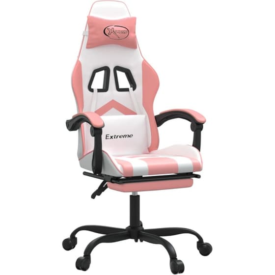 Καρέκλα Gaming VIDAXL 3143911 με Υποπόδιο από Τεχνητό Δέρμα - Λευκό image 0