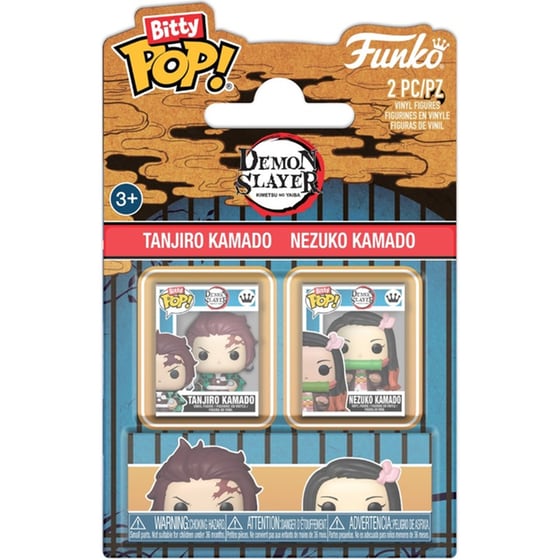 Funko Bitty Pop! 2-Pack: Demon Slayer - Tanjiro Kamado & Nezuko Kamado Vinyl Figures image 0