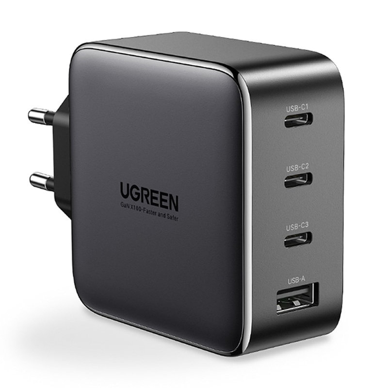 Φορτιστής Πρίζας Ugreen Gan 3x Usb-C, 1x Usb 100W - Grey
