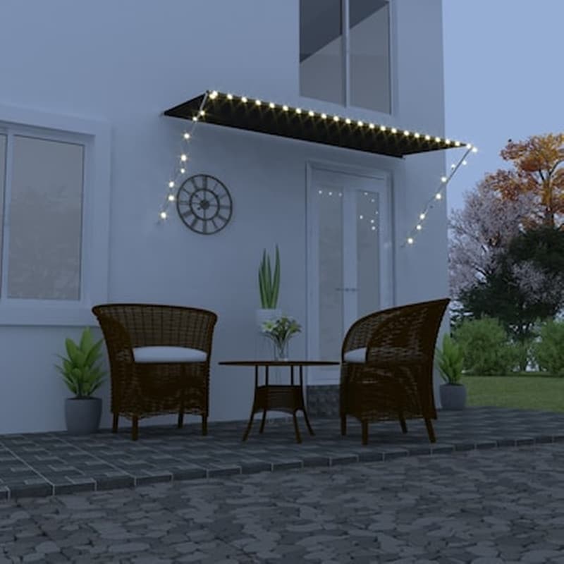 Τέντα Vidaxl Συρόμενη με LED 300x150cm - Ανθρακί