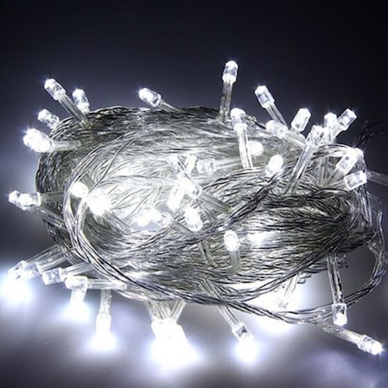 Χριστ. Λαμπάκια Εξωτ. Χώρου Ip44 180led 12m Ψυχρό Λευκό Διάφανο Καλώδιο Με Πρόγραμμα Epam image 0