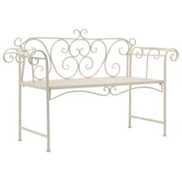 Παγκάκι Κήπου VidaXL Λευκό Από Μέταλλο 132x46x85 cm - Λευκό