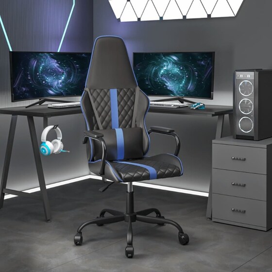 Καρέκλα Gaming VIDAXL 345557 από Τεχνητό Δέρμα - Μαύρο / Μπλε image 6