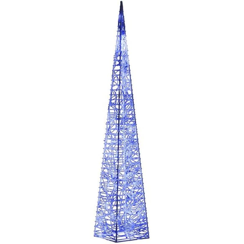 Χριστουγεννιάτικος Διακοσμητικός Κώνος από Ακρυλικό 45 Led 90cm - Μπλε