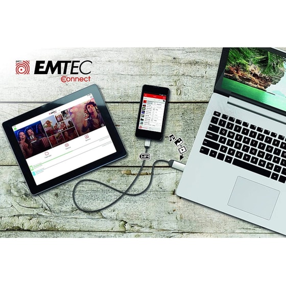 Emtec T750B 32GB USB 3.1 Stick με σύνδεση micro USB-B & USB-A Μαύρο image 2