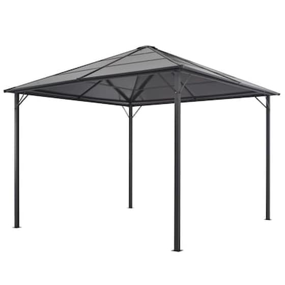 Κιόσκι Vidaxl Αλουμίνιο 3x3m - Μαύρο image 1