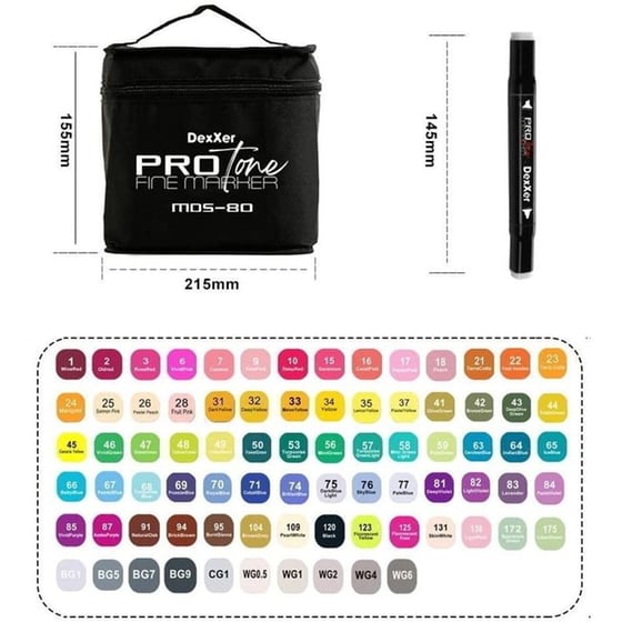 Επαγγελματικοί Μαρκαδόροι Ζωγραφικής Aria Trade Διπλή Μύτη Board και Fine 2.0 mm (80 Τεμάχια) image 7