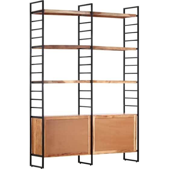 Βιβλιοθήκη VidaXL Μεταλλική με 2 Πόρτες 124x180 cm - Καφέ image 3