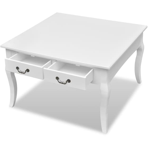 Τραπέζακι Σαλονιού VidaXL από MDF 80x80x50cm - Λευκό image 1