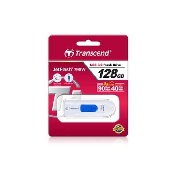 Transcend JetFlash 790 128GB USB 3.0 Stick Λευκό image 1