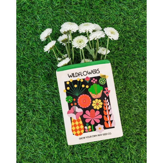 Διακοσμητικό Βάζο Ban.Do Wildflower Seeds Κεραμικό 18.5x6.5x13 cm - Λευκό image 1