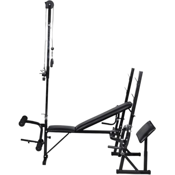 Σετ Ρυθμιζόμενος Πάγκος Γυμναστικής VidaXL 182x165cm - Μαύρος image 3