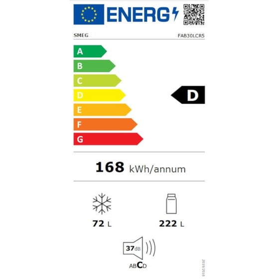 SMEG FAB30LCR5 294 Lt Μπεζ Δίπορτο Ψυγείο image 14