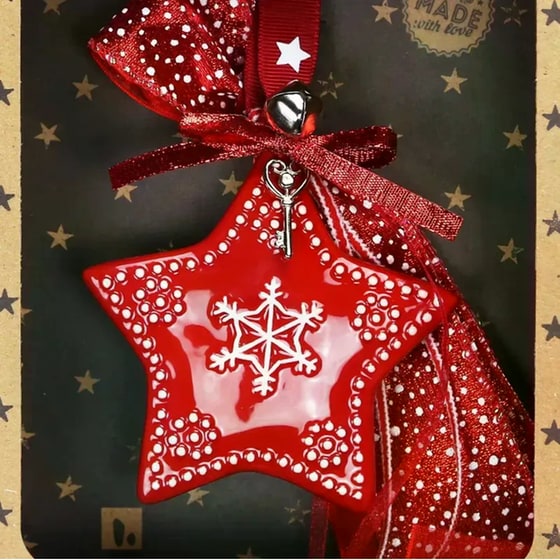 Γούρι Synchronia&nbsp;Κόκκινο&nbsp;Κεραμικό Αστέρι image 2