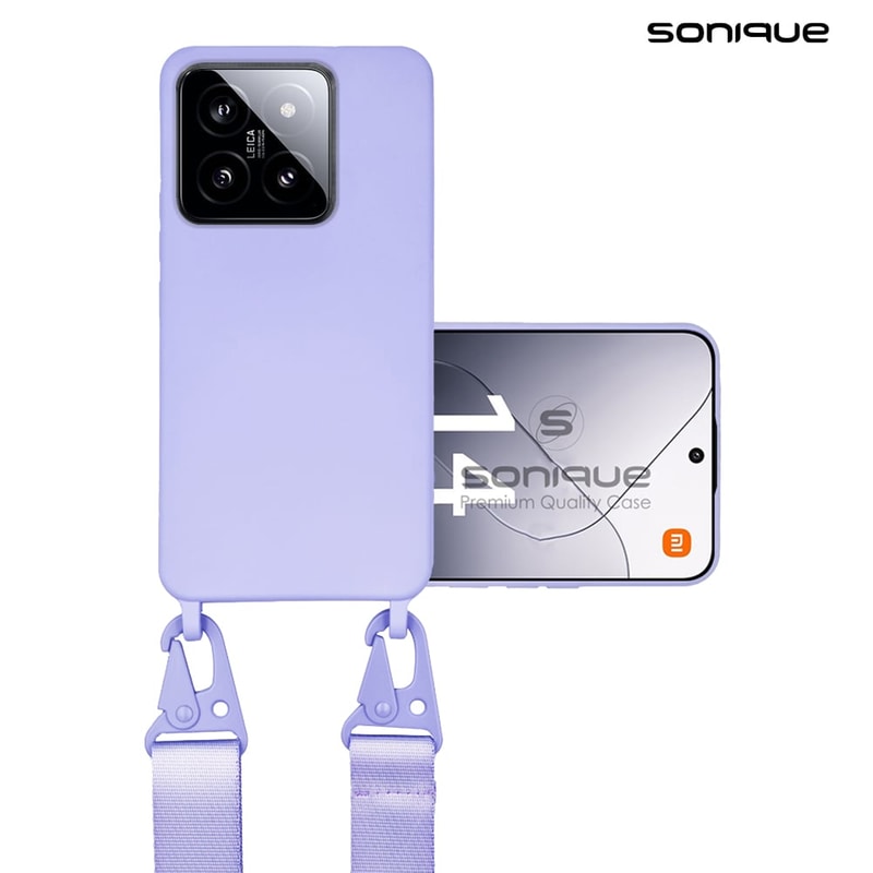 SONIQUE Θήκη Xiaomi Xiaomi 14 - Sonique Carryhang Σιλικόνης Με Strap Λιλά - Λιλά