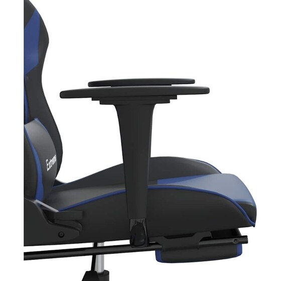 Καρέκλα Gaming VIDAXL 345457 με Υποπόδιο από Τεχνητό Δέρμα - Μαύρο image 8