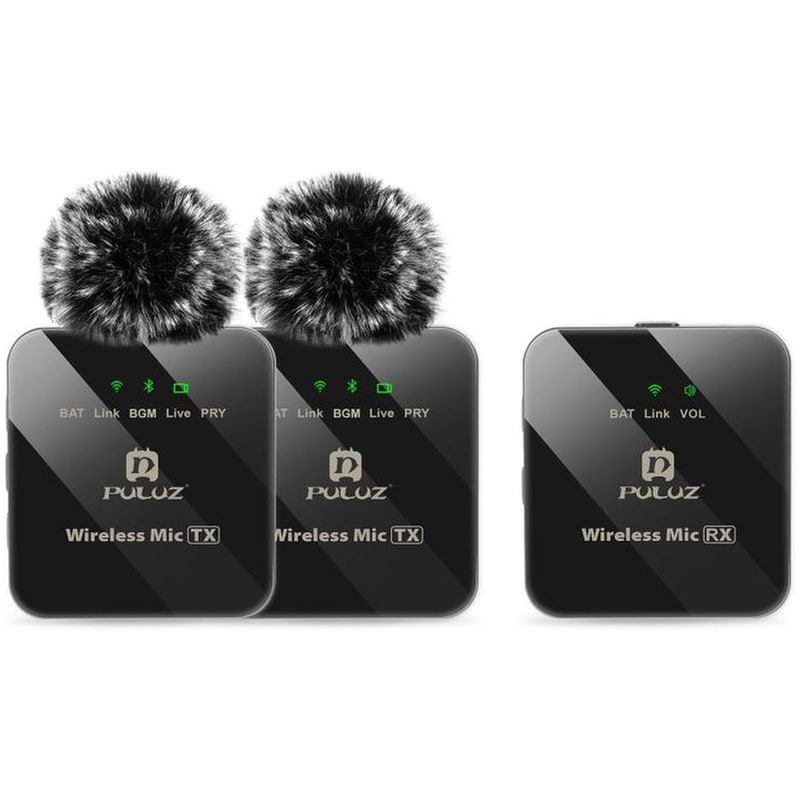 Ασύρματο Μικρόφωνο PULUZ PU3154B Πυκνωτικό Πέτου με Universal Σύνδεση, Charging Case Noise Reduction για Smartphones/Cameras