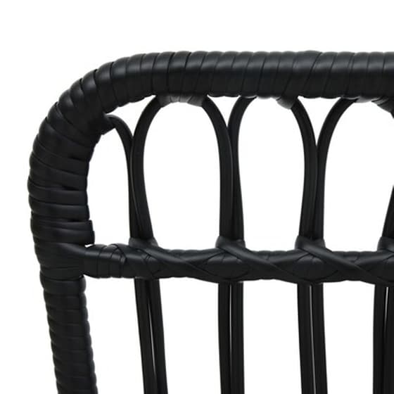 Καρέκλα Κήπου Vidaxl από Συνθετικό Ρατάν 75x53.5x90cm - Μαύρη image 5
