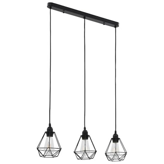 Vidaxl Φωτιστικό Οροφής Με Σχέδιο Διαμαντιού Μαύρο 3 Λαμπτήρες Ε27 image 1