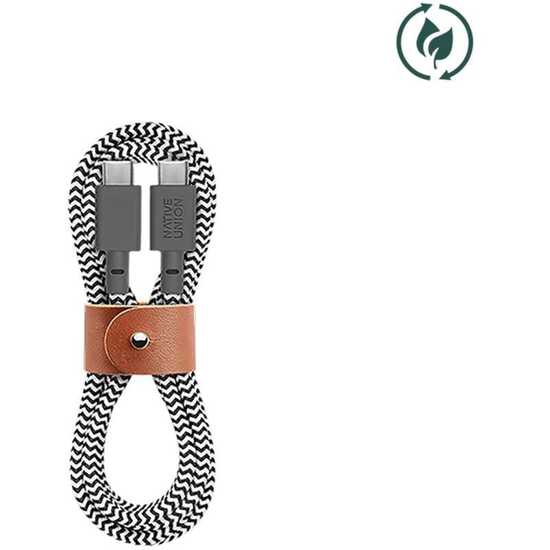 Καλώδιο Φόρτισης Native Union Belt Cable USB-C σε USB-C 1.2m - Zebra