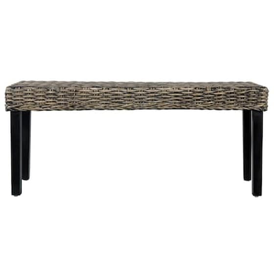 Σκαμπό Κήπου VidaXL από Ρατάν Kubu και Μασίφ Ξύλο Μάνγκο 110x35x45 cm - Μαύρο image 2