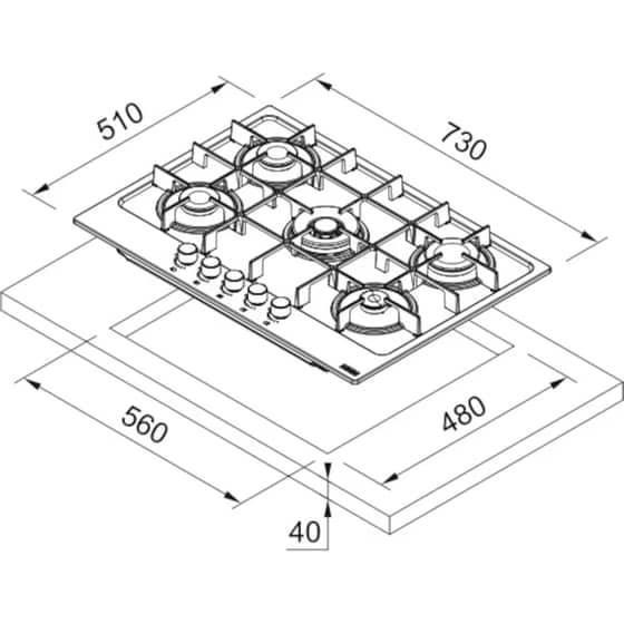 FRANKE Maris FHMA 755 4G DC MB C 75 cm Μαύρο Εστία Αερίου Αυτόνομη image 2